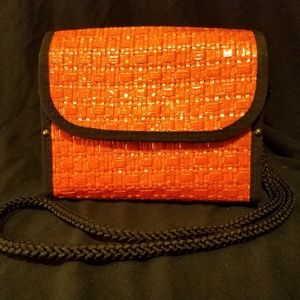 Rectangle Orange and Black Crossbag